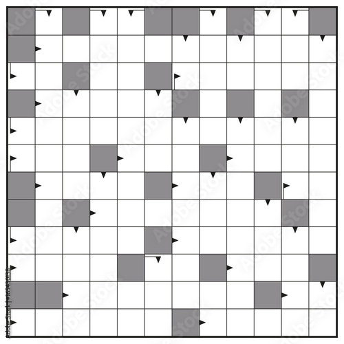 Crossword - blank crossword puzzle pattern, square format template, to insert any words with one to twelve letters for a clear message, brief heading or explicit information in keywords.