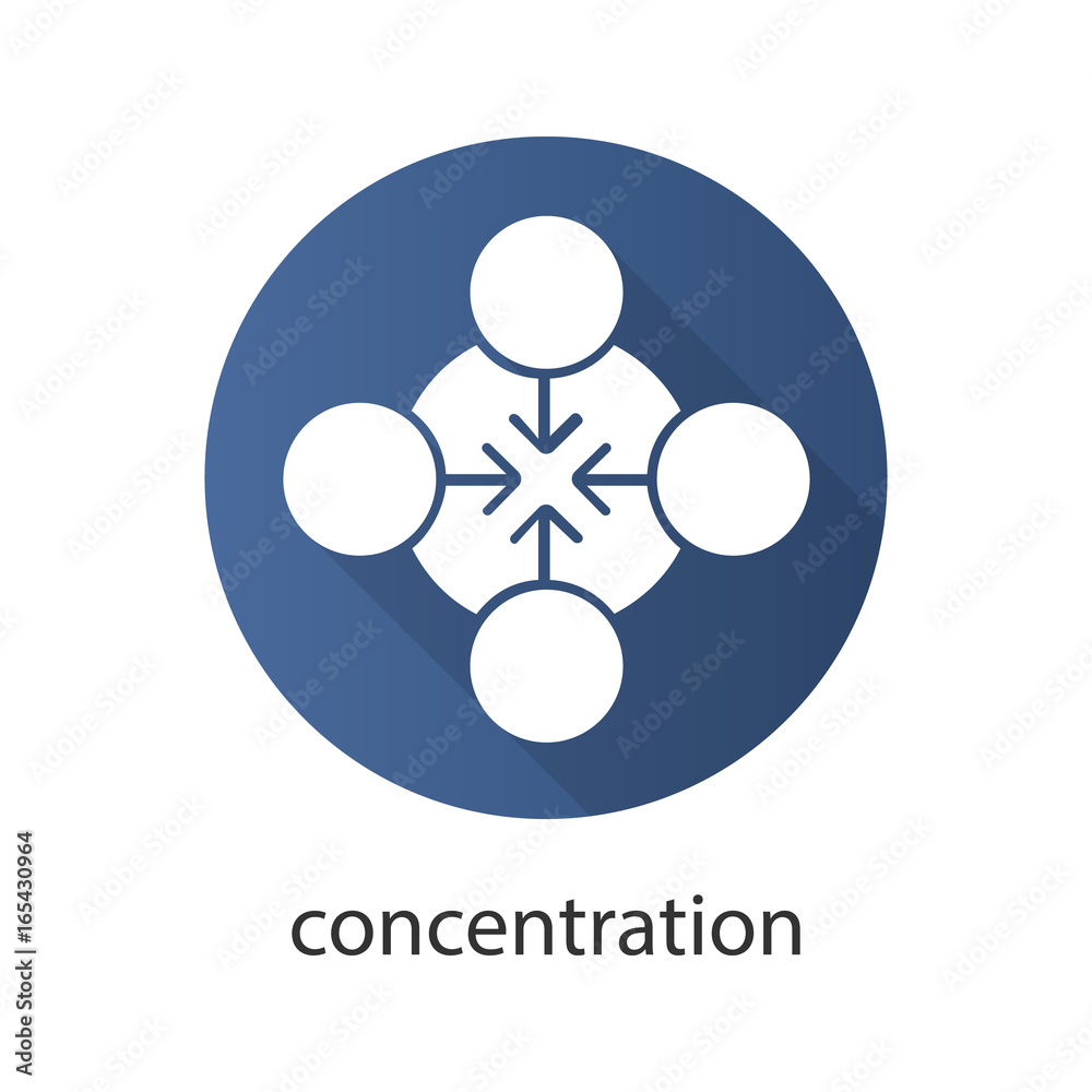 Concentration flat design long shadow glyph icon Concentration flat design long shadow glyph icon