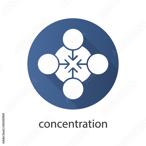 Concentration flat design long shadow glyph icon