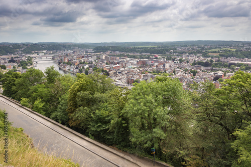 The Meuse and Namur under heavy clouds, seen from the citadel