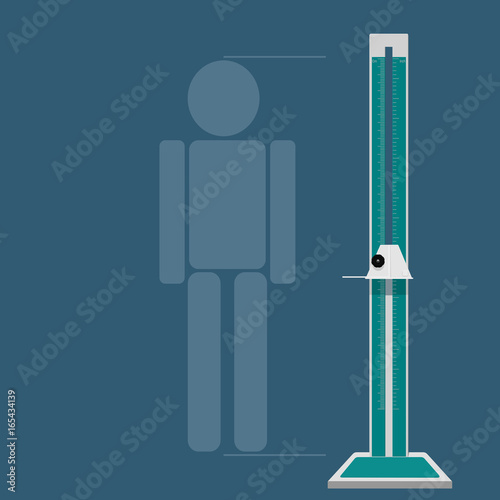 isolated stadiometer on blue background
