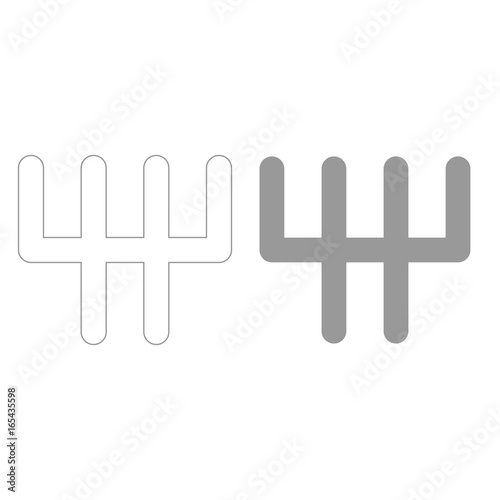 Speed shifter grey color set icon .