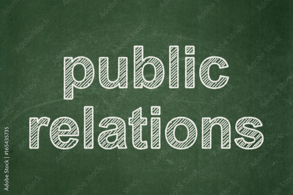 Fototapeta premium Advertising concept: Public Relations on chalkboard background