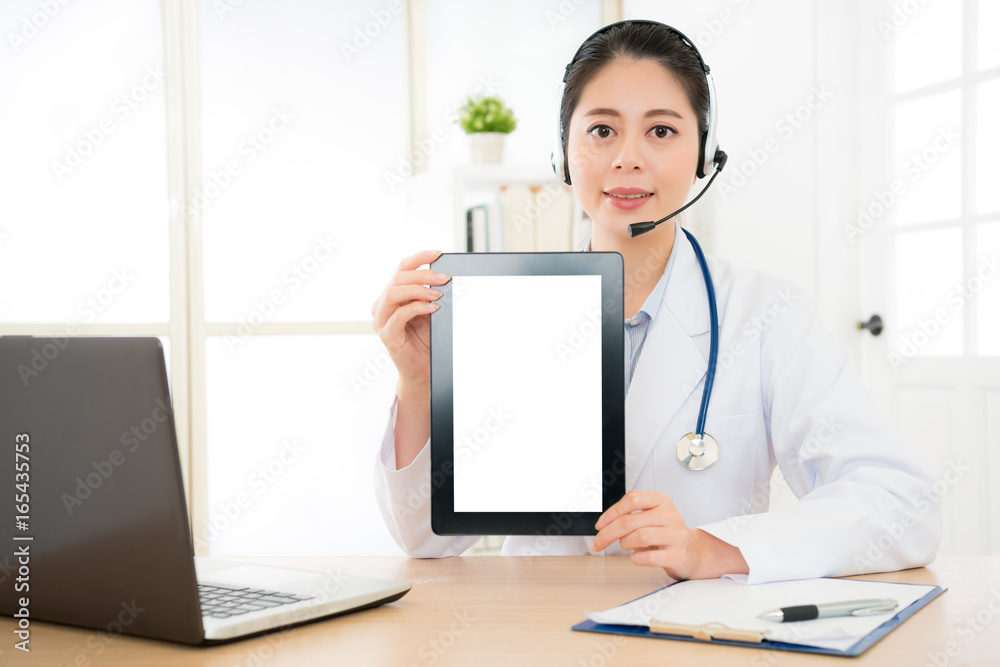 doctor showing touchpad copyspace doctor showing touchpad copyspace