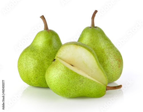 green pears isolated on white background