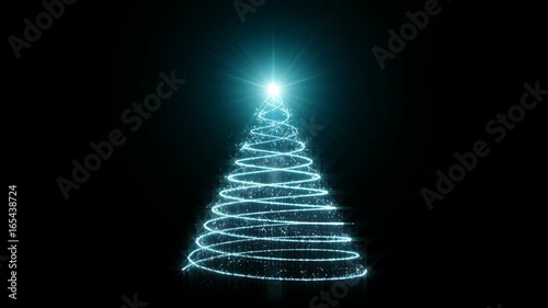 Christmas tree on black background