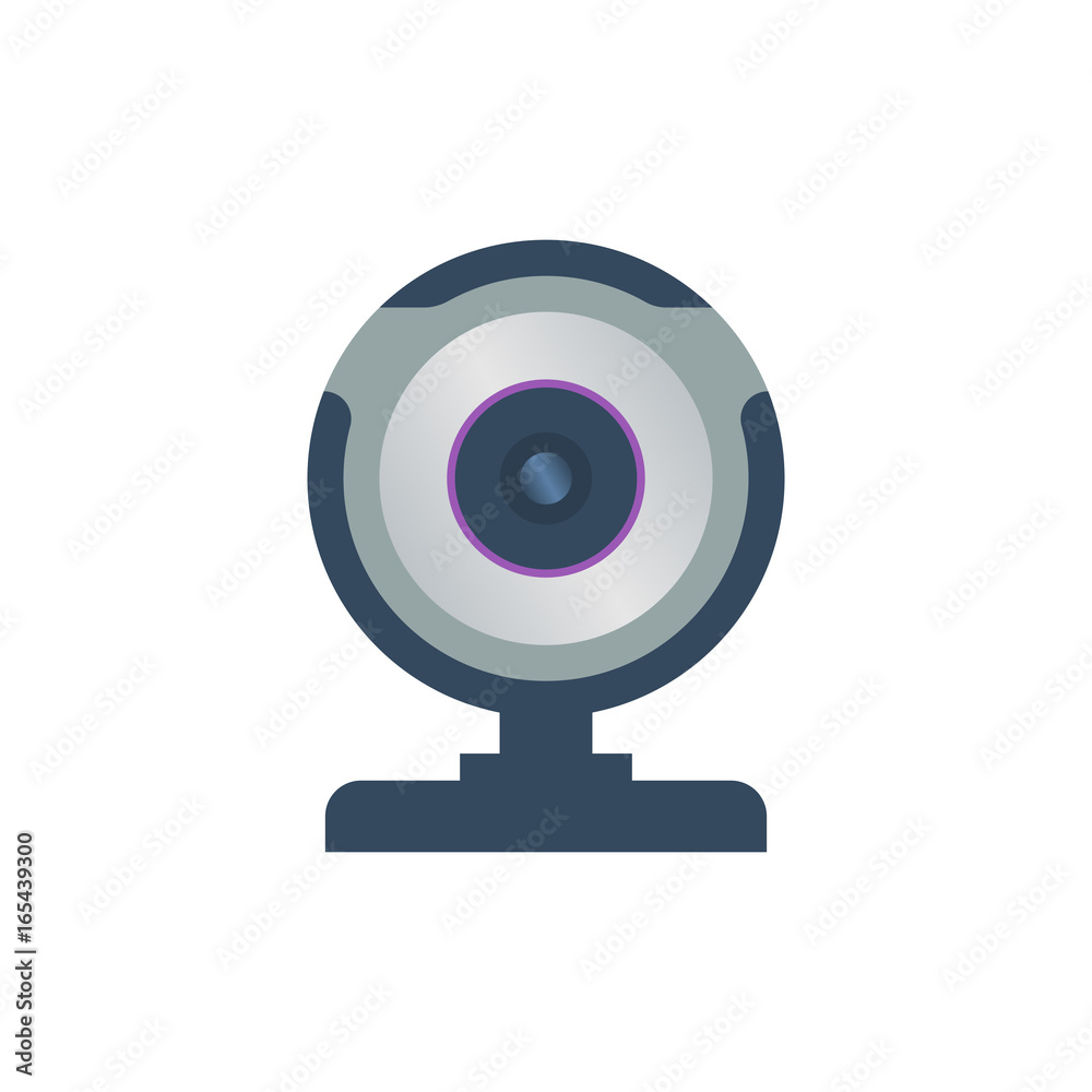 Isolated colored web camera on white background. Flat design icon. Isolated colored web camera on white background. Flat design icon.
