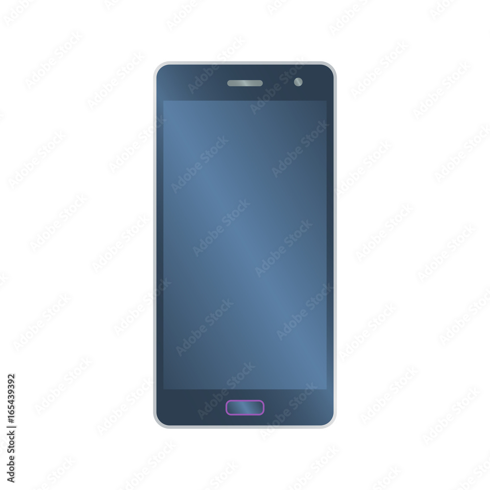 Isolated colored black smartphone on white background. Flat design icon. Isolated colored black smartphone on white background. Flat design icon.