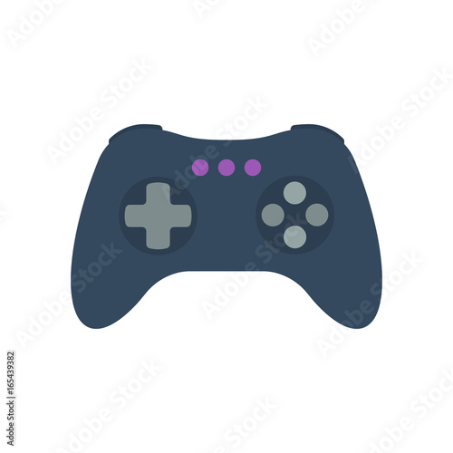 Isolated colored gamepad, game controller, joystick, console on white background. Flat design icon.