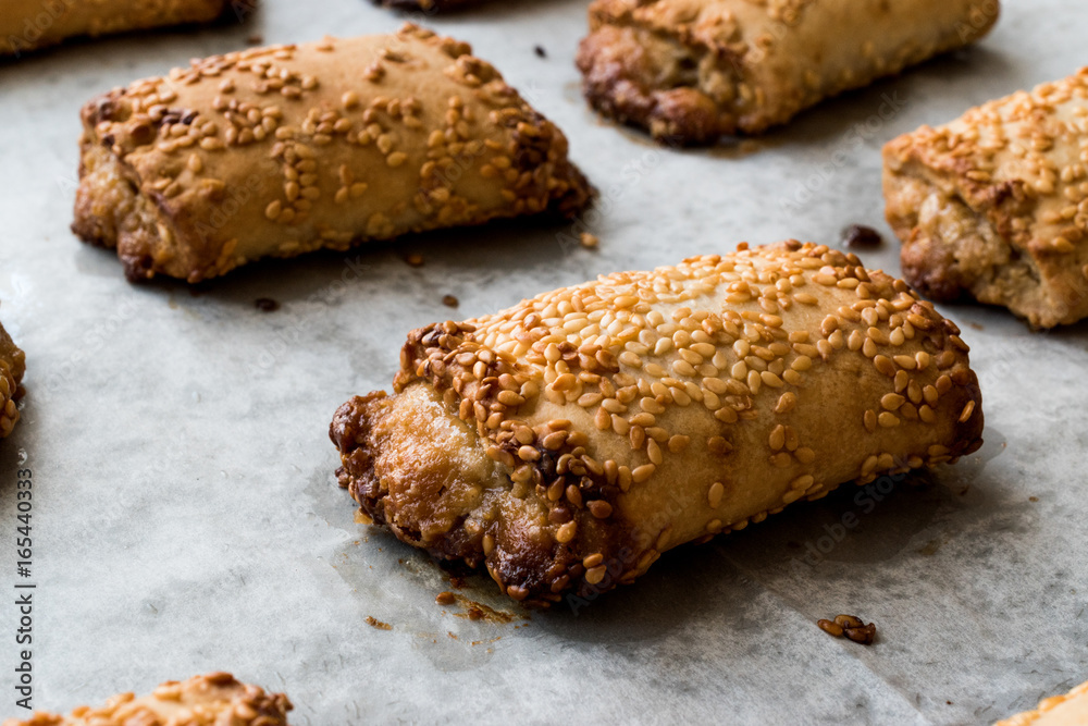 Pastries with Tahini and Sesame / Tahinli Corek Pastries with Tahini and Sesame / Tahinli Corek