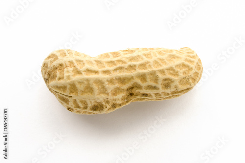 Macro closeup of Peanuts, isolated on white background