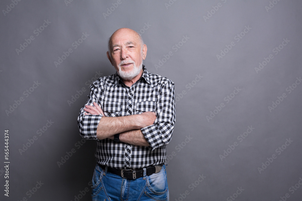 Handsome confident senior man portrait