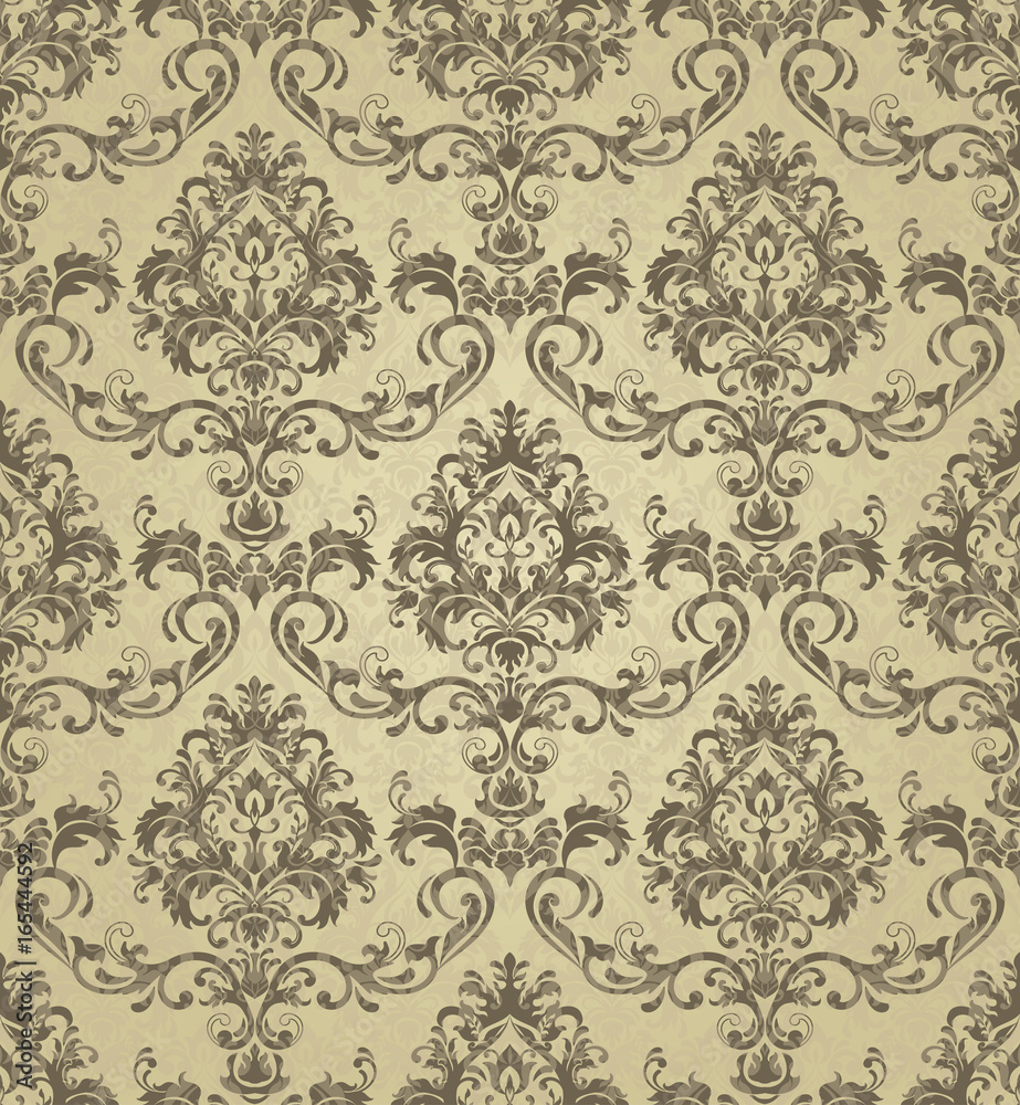 Wallpaper in the style of Baroque. Seamless paisley, vector indian floral ornament background, damask pattern. Boho apparel art, design back for fabric, papper and more. Wallpaper in the style of Baroque. Seamless paisley, vector indian floral ornament background, damask pattern. Boho apparel art, design back for fabric, papper and more.