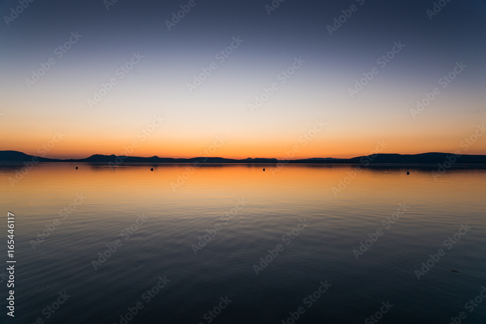 Sunset at lake Balaton