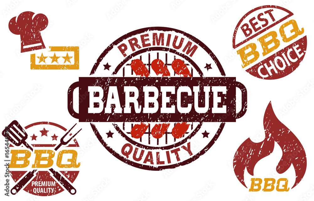 BBQ Barbecue Party Rubber Stamp