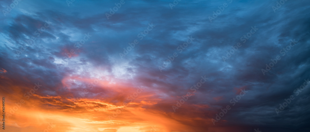Sunset sky clouds background