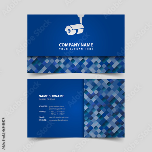 Security Video Surveillance Company Business Card Design Template.