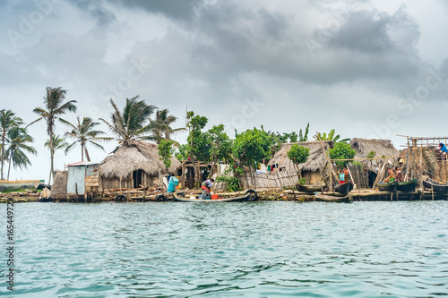 Schilderij op canvas Dorf in Guna Yala, San Blas Inseln, Panama
