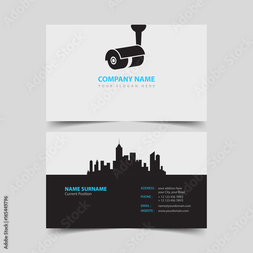 Security Video Surveillance Company Business Card Design Template.