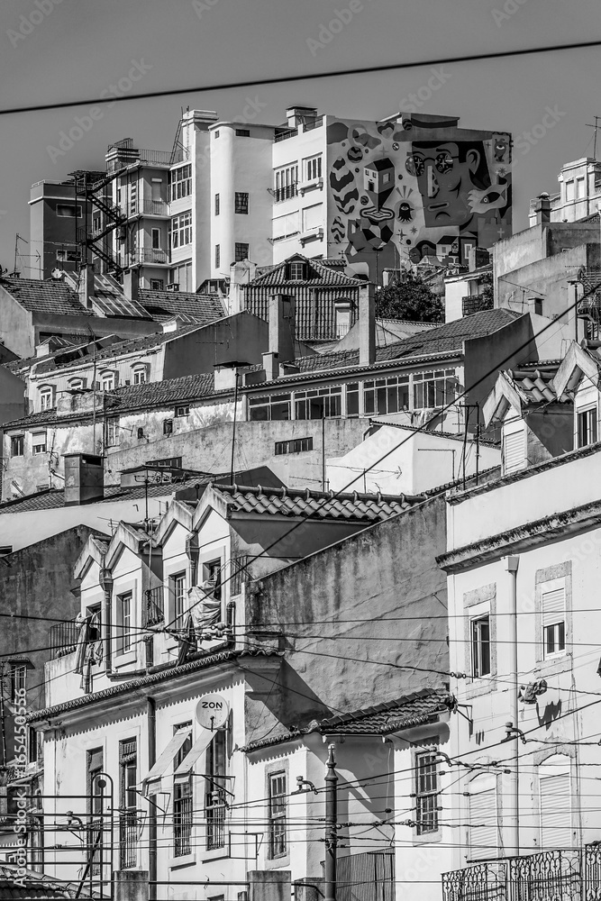 The hill of Alfama in Lisbon - LISBON / PORTUGAL - JUNE 14, 2017