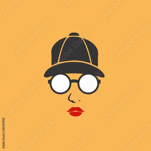 Cap glasses girl
