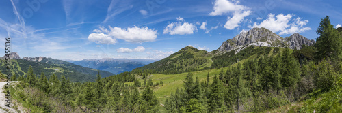 Nassfeld with mountain Gartnerkofel and High Tauern with Grossglockner © photoflorenzo
