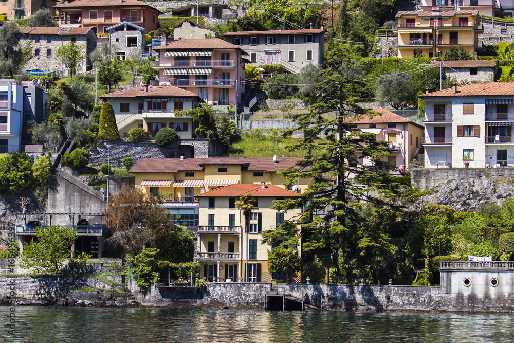 Obraz premium Town Colonno on Como lake in Italy