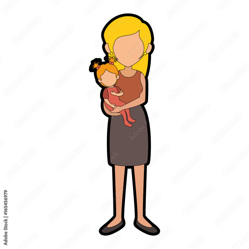 Woman cartoon faceless