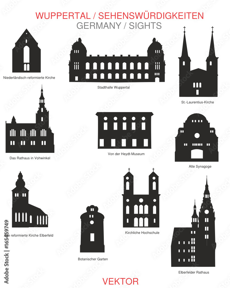 Fototapeta premium Sehenswürdigkeiten Wuppertal