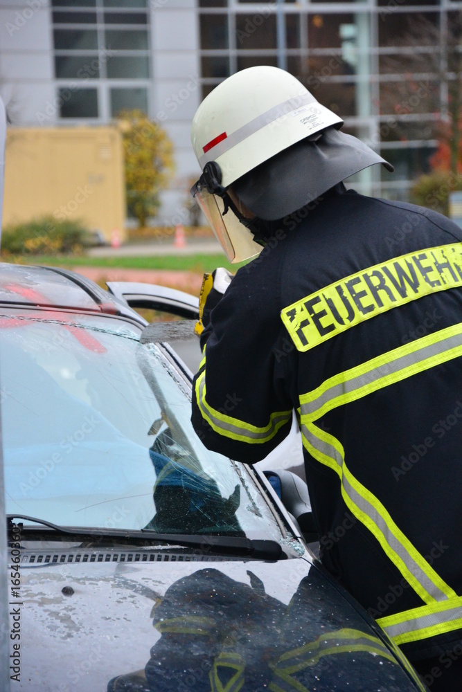 Fototapeta premium Autounfall Rettungseinsatz