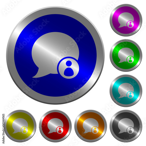 Blog comment sender luminous coin-like round color buttons