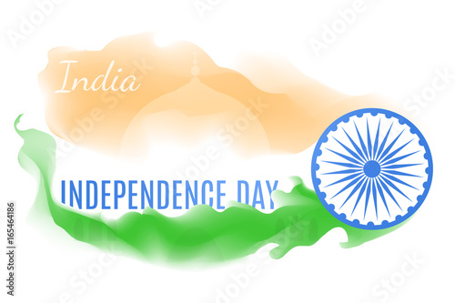 Indian independence day greeting vector card illustration