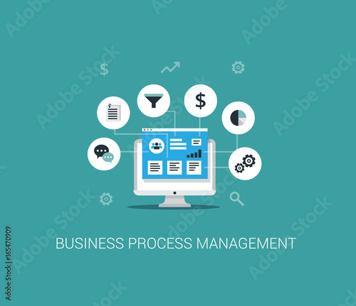 Business Process Management System Vector illustration.