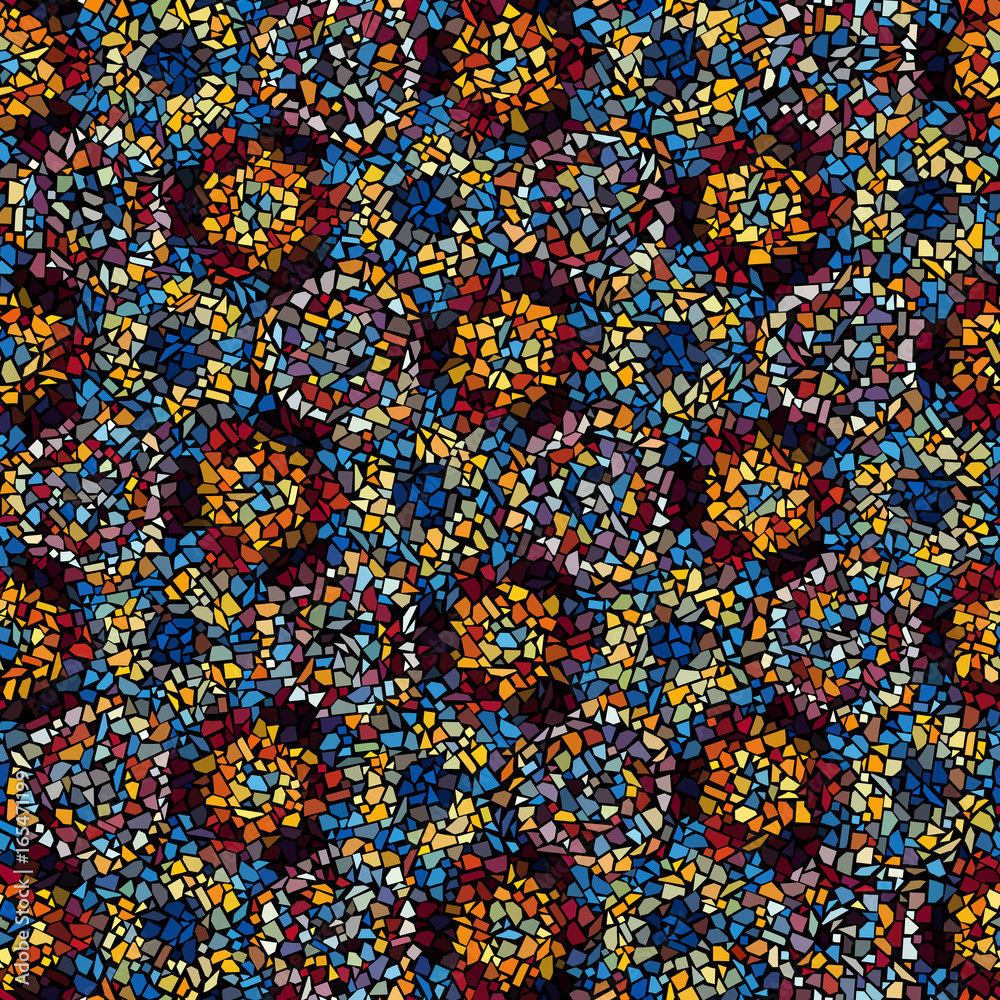 Seamless background pattern. Decorative melange mosaic art pattern.