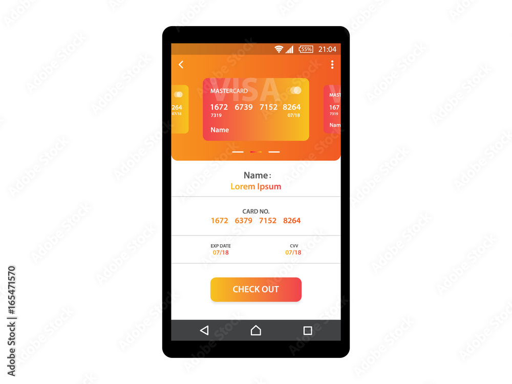 Internet banking concept app on mobile phone vector Internet banking concept app on mobile phone vector
