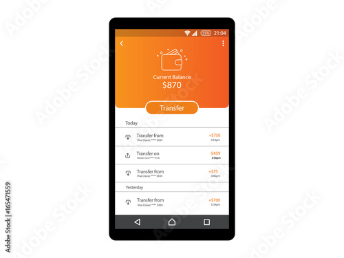 Internet banking concept app on mobile phone vector