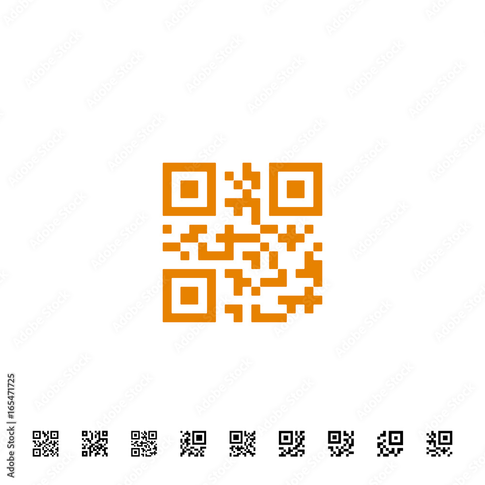 Icon for QR scanning application. Vector simplified code sample