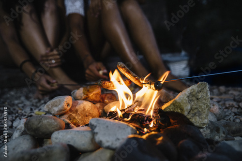  Friends Gathered Around a Campfire