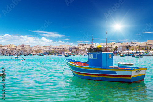 lonely boat in La Valletta Malta