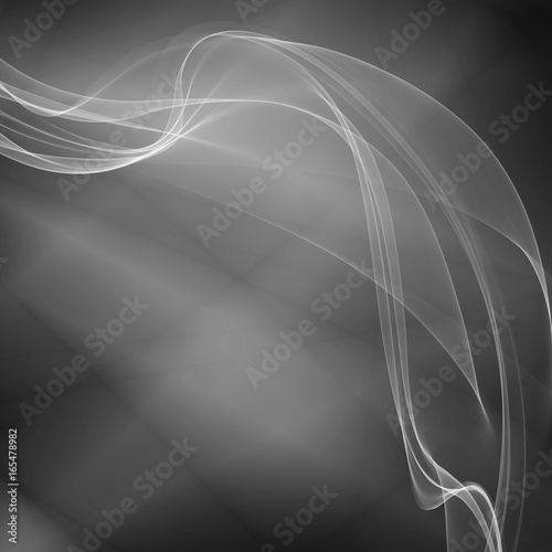 Wave smoke abstract dark monochrome card background