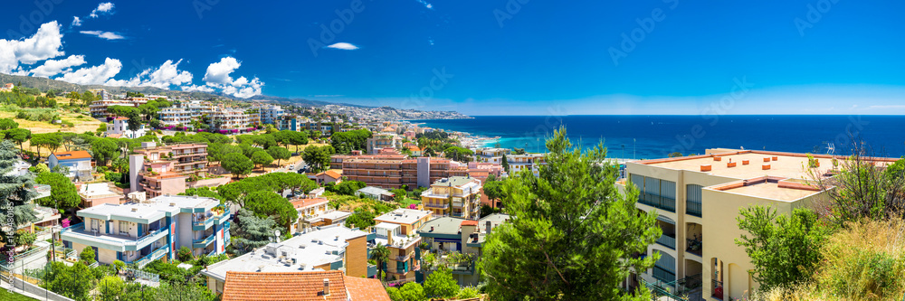 Panoramatic view to Sanremo city on Italian riviera