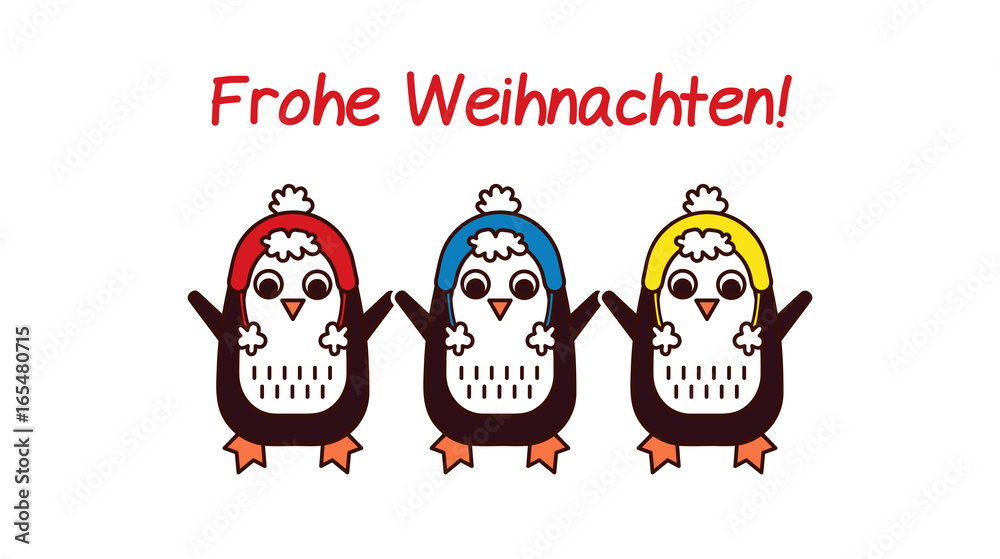 Obraz premium Pinguine mit Mützen