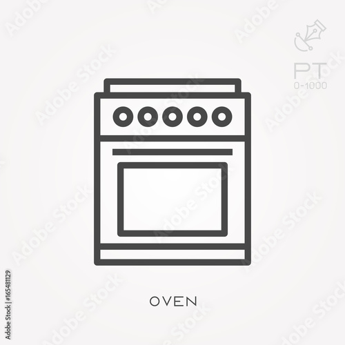 Line icon oven