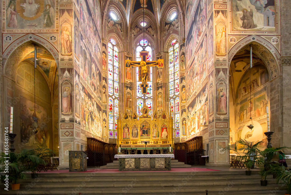 The interior of the Basilica of Santa Croce