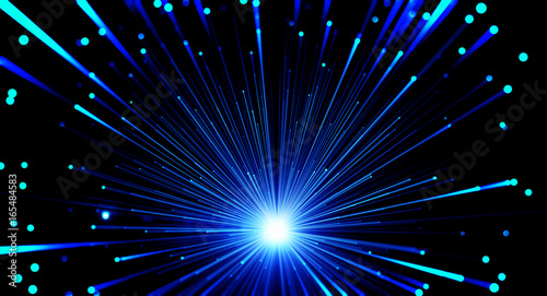 Explode particle  background/Explode particle circle and line flying through a vortex, background circle depth of field photo