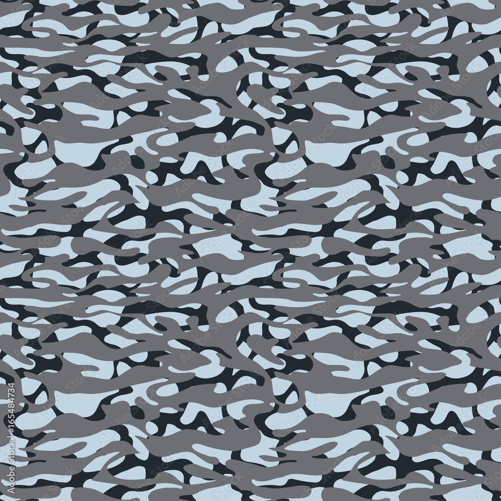 Obraz premium Seamless camouflage doodle pattern grunge texture.