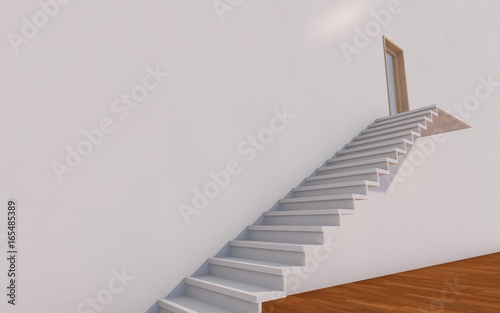 Business Concept of stairway on wall as a metaphor to business growth