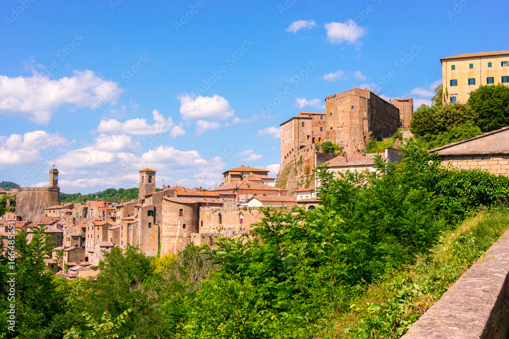 View at the old famous tuff city of Sorano