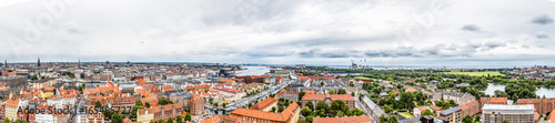 Panoramic aerial view of Copenhagen a cloudy day of summer