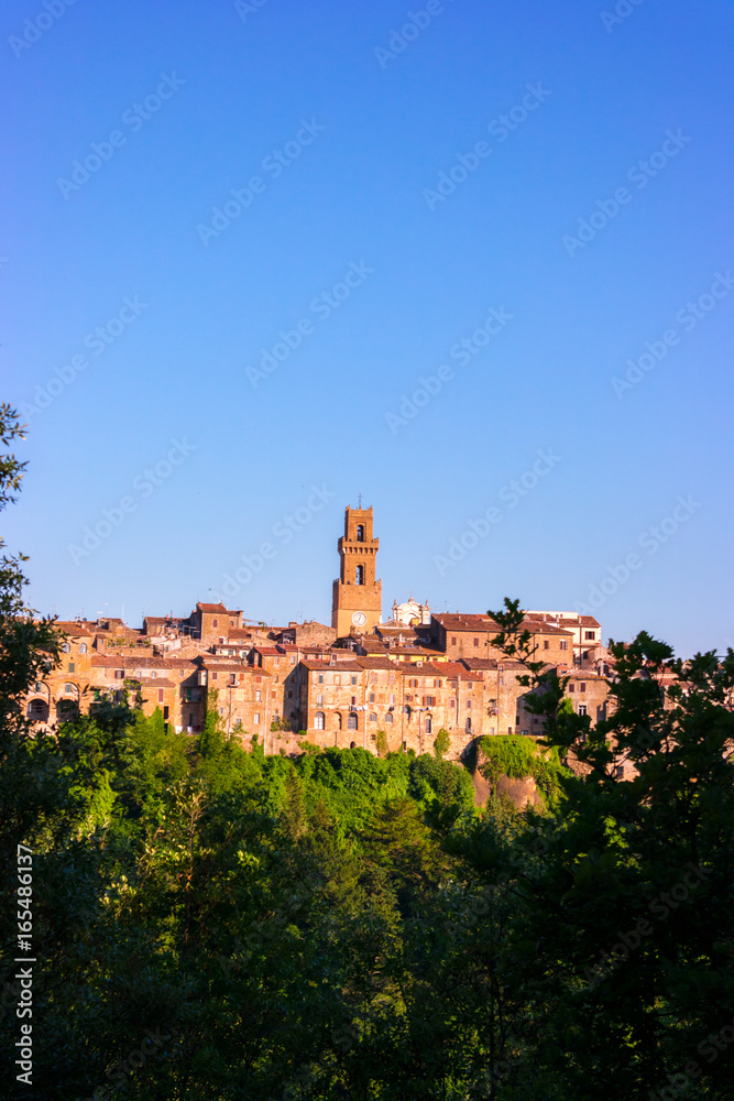 View at the old famous tuff city of Pitigliano